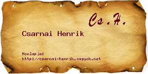 Csarnai Henrik névjegykártya