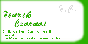 henrik csarnai business card